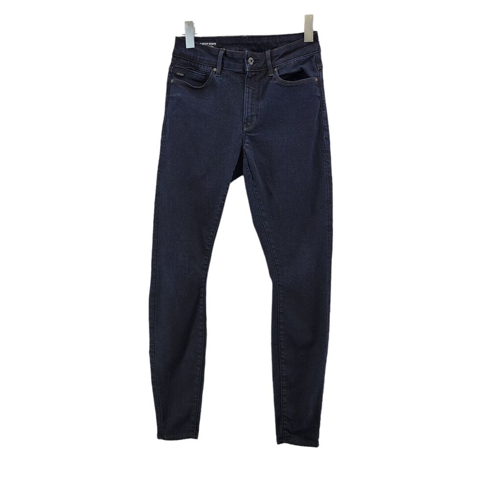 G-Star Raw Shape Jeans High Super Skinny Womens 25" Waist Dark Wash Stretch